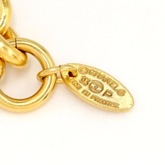 CHANEL CC Logo Large Cross Necklace 26&#034; Gold Tone 93P 3106 Auth #28338 - Picture 6 of 8